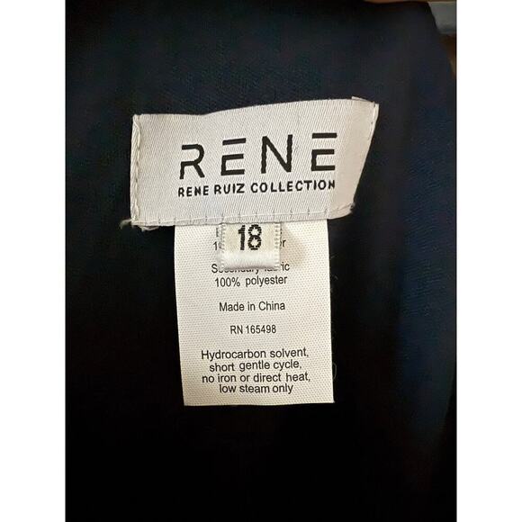 RENE RUIZ Collection NWT Blue Printed One Shoulder Gown Plus Sz 18 - Picture 7 of 8